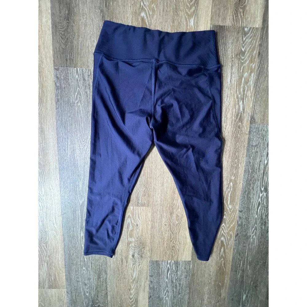 Under‎ Armour Compression Leggings Womens 1X Navy Blue High Waisted Pocket